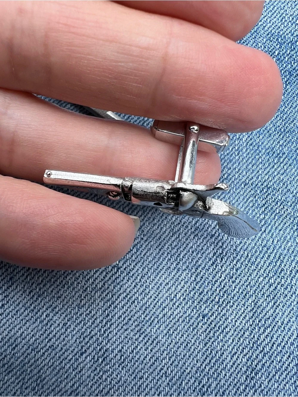 Vintage Western Six Shooter Metal Cufflinks